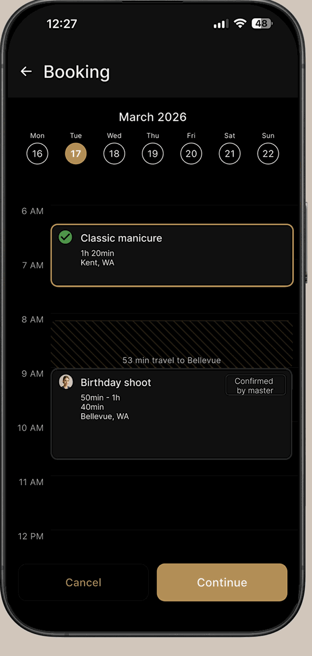 OwnPlace booking and payment screen