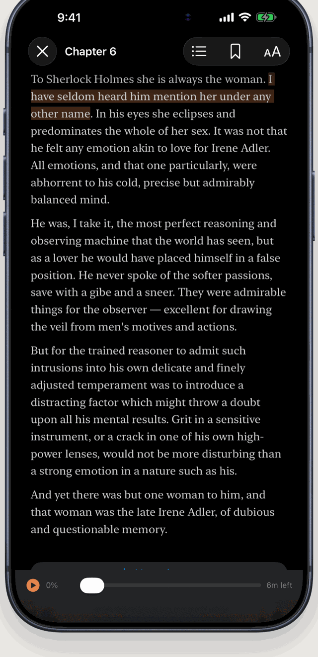 Read and listen in sync